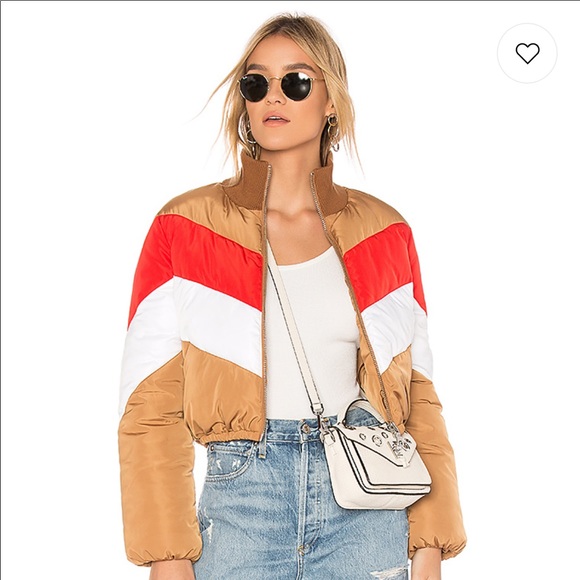 Tularosa Jackets & Blazers - REVOLVE-TULAROSA WORN 1 TIME- Senna Striped Puffer